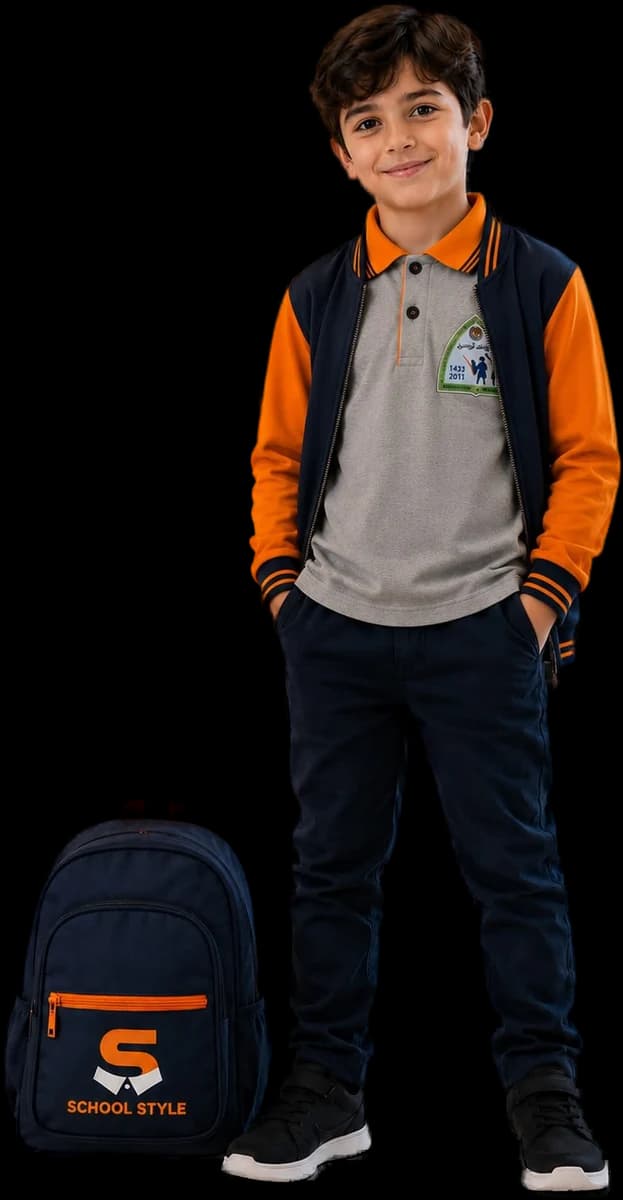 طالب يرتدي الزي المدرسي الكامل من School Style